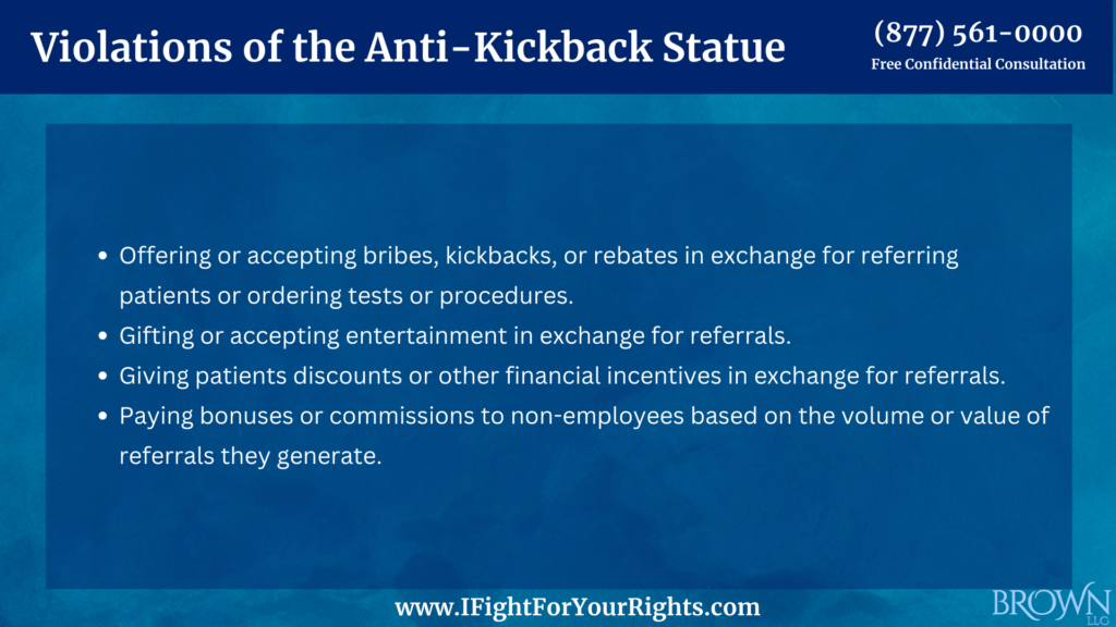 Violations of the Anti-Kickback Statue