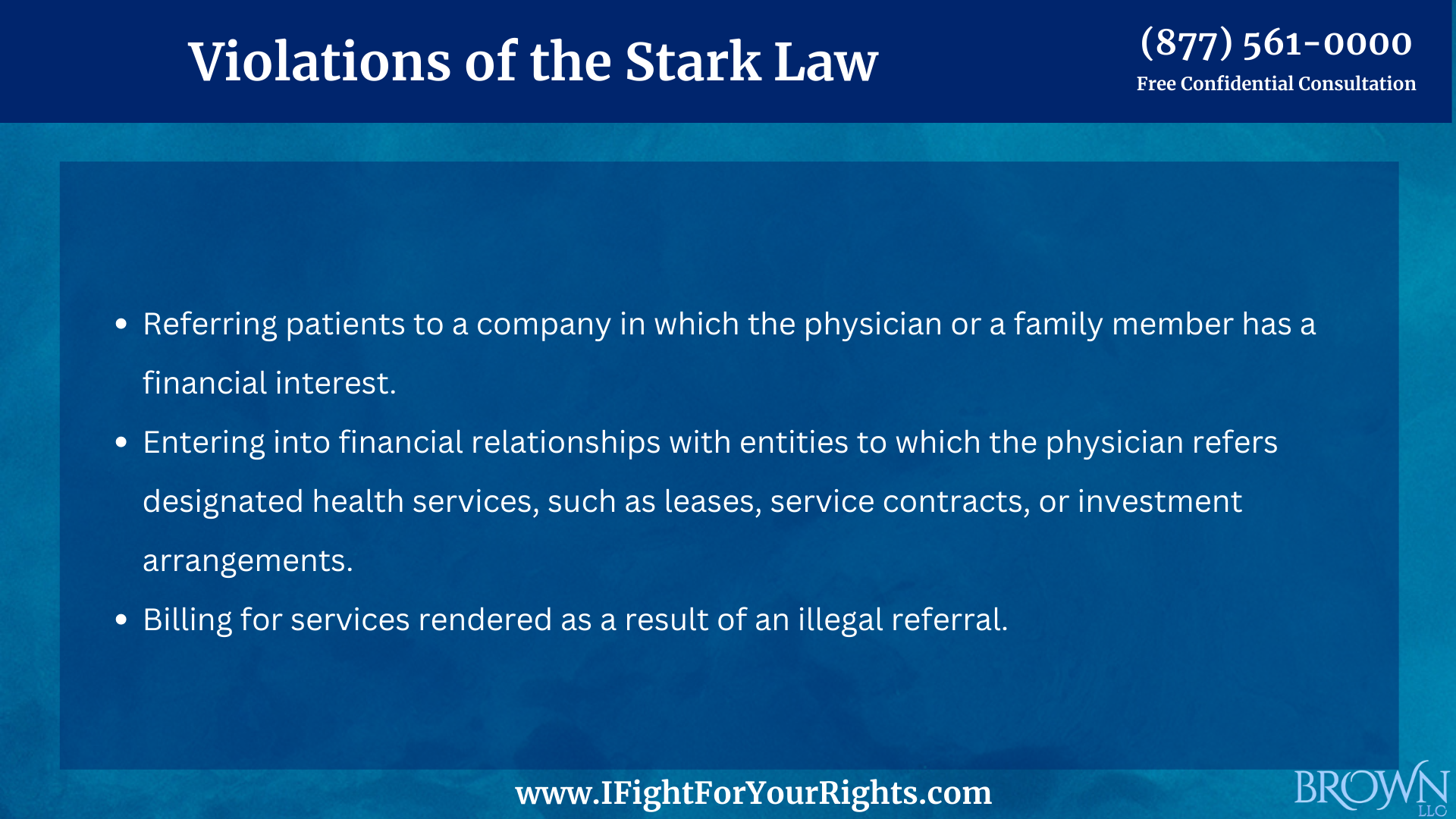 AntiKickback Statute vs. The Stark Law Brown, LLC